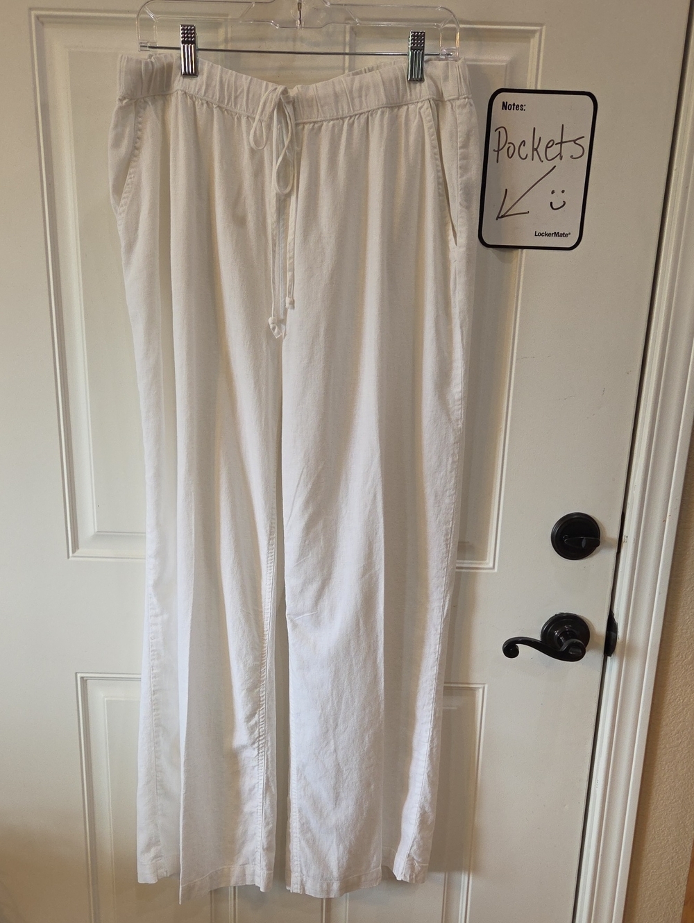 Harve Benard White Drawstring Casual Joggers